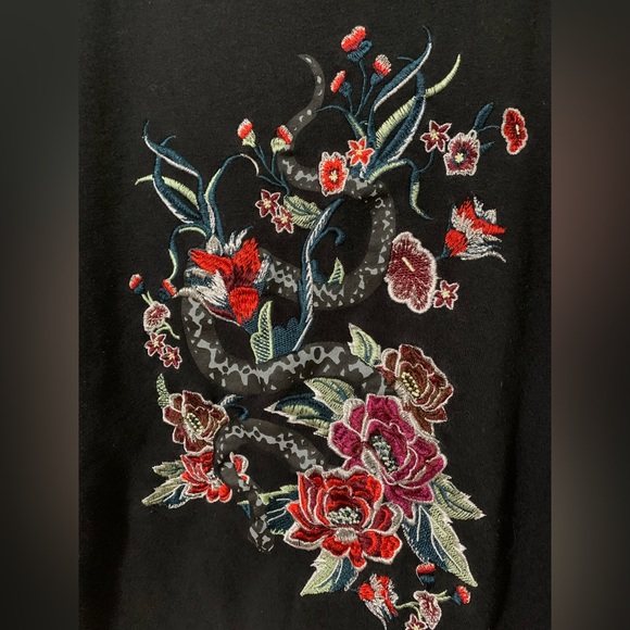 Snake and flower embroidered sweater - Picture 3 of 8